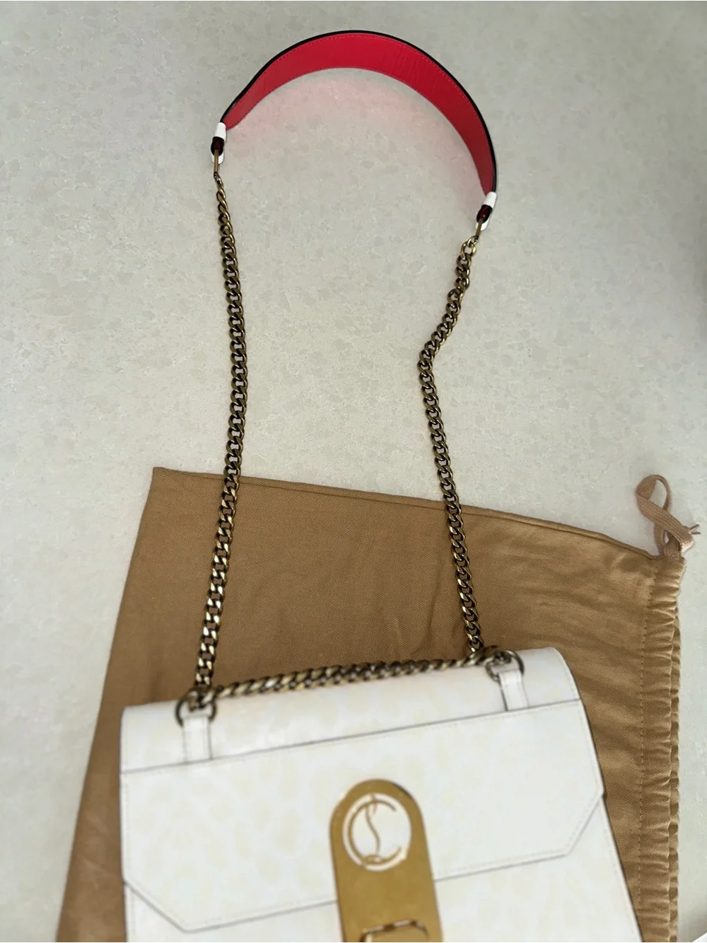 Christian Louboutin Ultrasnow  Elisa large calf Leather Shoulder Bag